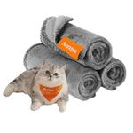 Feandrea Pet Blankets, 3-Pack Cat Blankets Washable, XS, 24 x 16 Inches, for Kittens and Small Cats, Flannel Dog Throw, Couch Cover Protector, Slate Gray UPPB011G01