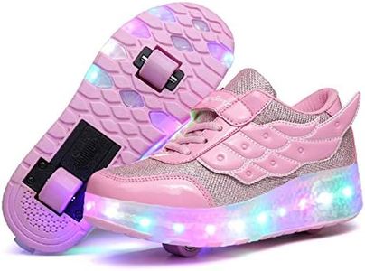 Nsasy Roller Shoes Roller Skates Shoes Girls Boys Wheel Shoes Kids Wheel Sneakers Roller Sneakers Shoes with Wheels Size: 11 M US Little Kid