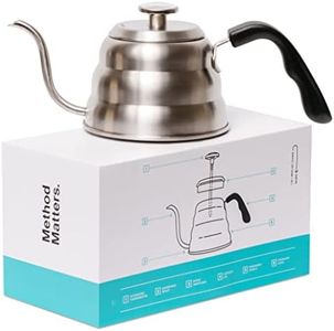 Barista Warrior Pour Over Coffee Kettle with Thermometer for Exact Temperature - Gooseneck Pour Over Kettle for Pour Over Coffee and Tea, Stainless Steel Kettle for all Stovetops (1.0 Liter, 34 fl oz)
