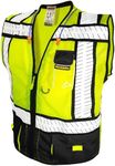 KwikSafety (Charlotte, NC) SPECIALIST (Multi-Use Pockets) Class 2 ANSI High Visibility Reflective Safety Vest Heavy Duty Solid/Mesh and with zipper HiVis Construction Surveyor Work Mens Black SMALL