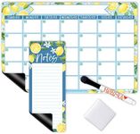 Lemon Large Magnetic Calendar for Fridge Dry Erase Board for Refrigerator - Magnetic Fridge Calendar Dry Erase Magnetic Whiteboard Calendar, Magnetic Dry Erase Calendar for Fridge Planner Magnet…