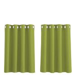 PONY DANCE 36-inch Drop Green Blackout Curtains Privacy Protected Eyelet Top Tiers Thermal Small Window Valances for Nursery/Boys' Room, Wide 52-inch x Drop 36-inch, 2 Pieces, Fresh Green