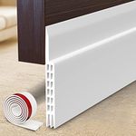 [New Upgrade] Huge Gap Door Draft Stopper, 3-2/5"W Widened Door Sweep Seal Gap Up to 1-4/5" for Interior & Exterior Doors - Keeping Draft, Noise, Dust and Unwanted Animals Out,3-2/5"W x 39" L,White