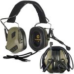 EARMOR M32 PLUS 2024 Varsion Tactical Headset Hunting & Shooting Earmuffs with Microphone, Sound Amplification, Nato TP120 Jacket (Green)