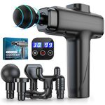 Massage Gun, CHOIGN 30 Speeds Muscle Massage Gun Deep Tissue, Powerful Electric Handheld Back Massager with 6 Heads, LCD Touch Screen, Professional Percussion Body Massager for Pain Relief Recovery