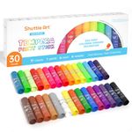 Shuttle Art Tempera Paint Sticks for Children, 30 Colours, Washable Gouache Tempera Paint Sticks for Kids, Twistable, Mess-Free, Fast Drying, Work Great on Paper Wood Glass Ceramic Canvas