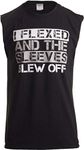 Ann Arbor T-shirt Co. Flexed & The Sleeves Blew Off | Funny Weight Lifting, Body Builder Fell Tank Top-L Black