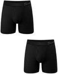 Shinesty Hammock Support Underwear | Big Mens Underwear with Fly | US XXL 2 Pack Black