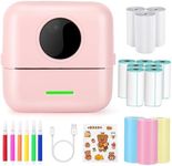 Carseatty Mini Photo Printer, Wireless Sticker Printer Bluetooth Pocket Inkless Thermal Printer Mini Photo Printer for Printing Logo, Notes, Journal, List, Memo (including 13rolls printing paper)
