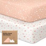 2-Pack Organic Crib Sheets for Boys, Girls - Jersey Fitted Crib Sheet, Baby Crib Sheets Neutral, Crib Mattress Sheet, Cotton Crib Sheets, Breathable Crib Sheet, Baby Mattress Sheets (Butterflies)