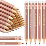 Crtiin 50 Pcs Wedding Pencils for Bridal Shower Games Half Pencils Mini Golf Pencils with Eraser 4 Inch Short Pocket Pre Sharpened Pencil for Wedding Classroom School(Rose Gold)