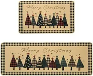 GRANNY SAYS Christmas Kitchen Rugs, Sets of 2 Kitchen Mats for Floor, Christmas Decorations Indoor, Washable Rugs for Kitchen Floor Mat, Farmhouse Christmas Decor, 17x30 and 17x47, Christmas Tree