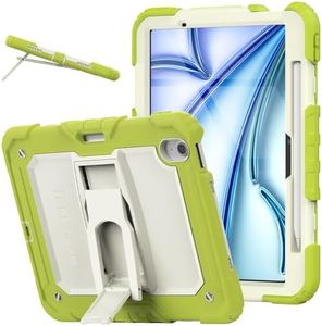 TECHGEAR ArmourSHIELD Case For Apple iPad Air 11 Inch (M2) 2024, 6th Generation Full Body Tough Shockproof Rugged Case with Folding Stand & Screen Protector, Kids Schools Work Case, Green