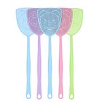 5 Pack Fly Swat, Plastic Manual Fly Swatter Insect Mosquito Wasp Pest Control with Long Handle Assorted Colors Heavy Duty, Multi Pack Strong Fly Swatters