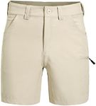 FitsT4 Sports Men’s Cargo Hiking Shorts 7 Inch Stretch Water Resistant Quick Dry Lightweight Outdoor Tactical Shorts Kahki Size XL