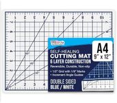 U.S. Art Supply 9" x 12" White/Blue Professional Self Healing 5-6 Layer Double Sided Durable Non-Slip Cutting Mat Great for Scrapbooking, Quilting, Sewing and all Arts & Crafts Projects