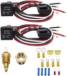 12V 40 Amp Dual Electric Fan Relay Kit Radiator Electric Fan Thermostat Kit Temperature Sensor Switch 185 On 175 Off,Dual Electric Fan Wiring Kit