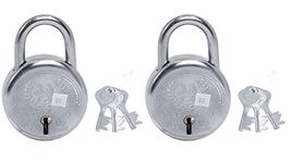 Harrison T-26 LITE/BCP-0534_PK 2 Steel 8 Levers Padlock with 3 Keys (Pack of 2), Silver
