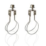 HSIULMY 2 Pack Lamp Shade Holder, Lampshade Harp Adapter, Clip on Lamp Shade Holder, Lamp Shade Light Bulb Clip Adapter with Shade Attaching Finial Top