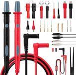 PowerBear 29PCS Multimeter Test Leads Kit with Replaceable Wire Piercing Probes, Alligator Clips, Test Hook Clips, Test Tweezer, Needle Probes for Digital Electrical Multimeter Testing