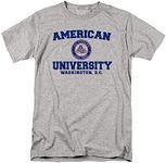 American University Official Circle Logo Unisex Adult T Shirt,Athletic Heather, Medium