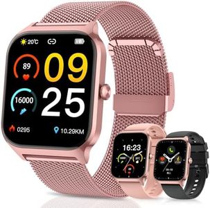 Smart Watch for Women Fitness Tracker: Rose Gold Make/Answer Call Smart Watches for Women Waterproof Digital Mens Watches Running Smartwatch Android Phone iPhone Samsung Compatible Heart Rate Monitor