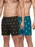 XYXX Men's Super Combed Cotton Remix Printed Boxers Pack of 2 (XL; Pineapple+Zebra)