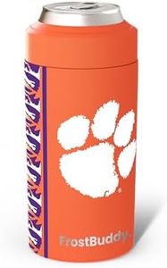 Frost Buddy NCAA Universal Buddy - Fits all - Stainless Steel Can Cooler for 12 oz & 16 oz Regular or Slim Cans & Bottles - Stainless Steel (Clemson Tigers)