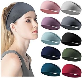 Jesries Women's Workout Headbands Non Slip Sport Sweatbands Yoga Hairbands for Travel Fitness Athletic Elastic Moisture Wicking for Girls