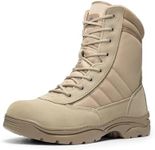 NORTIV 8 Steel Toe Boots for Men Safety Industrial & Construction Military Work Boots Slip Resistant ASTM F2413-18 Size 7 Sand Trooper-Steel