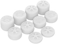 PlayVital White Ergonomic Analog Joystick Caps for Xbox Series X/S, Xbox One, Xbox One X/S, PS5, PS4, Switch Pro Controller - with 3 Height Convex and Concave - Pentagram & Rotary Wheels Design