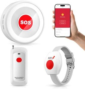 Life Alert System No Monthly Fee, Caregiver Pager Call Button for Elderly at Home, Medical Alert Systems for Seniors with App, Panic Button Alarm System, 2.4GHz WiFi Receiver, Necklace, Bracelet