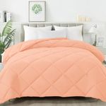 Cloth Fusion Microfiber Comforter Double Bed King Size Solid Quilt for Winters (200 GSM, 90X100 inches, Rose Gold)