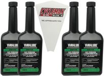 CYCLEMAX Four Pack for Yamaha Yamalube Fuel Stabilizer & Conditioner Plus ACC-FSTAB-PL-12 Contains Four 12oz Bottles and a Funnel