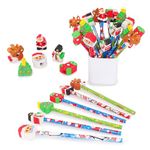 Christmas Pencil with Eraser - Pack of 24 (Assorted Designs and colours)