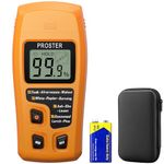 Proster Moisture Meter for Firewood Damp Meter with LCD Display Wood Moisture Meters Detector Wood Damp Tester for Logs Paper Cardboard(Range 0-99.9%)