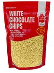 Cake Décor 1kg Premium White Chocolate Chips for Baking Cookies, Muffins, Cakes, Brownies | Resealable Bulk Pack | (1kg White Chocolate Chips)