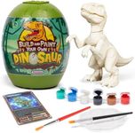 Prextex Build & Paint Your Own Dino Kit (1 Pack) | Collectible Dinosaur Toy, Surprise Dino, Building Toy, Arts & Crafts for Kids Ages 6-8, Painting/Art Set, Kids Gifts, Boy&Girl Learning Toy, Dino Egg