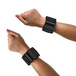 Tone-y-Bands Adjustable 1 LB Wrist Weights Set of 2 Wrist Weights Removable Weighted Pegs Wearable Weights Perfect for Zumba, Dance, Pilates, Walking, Toning, Barre, Yoga, Cardio (1 LB Each Band, Black)