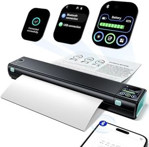 Phomemo Portable Printer with Touchscreen, Upgraded M08D Bluetooth Wireless Thermal Inkless Printer, Supports 8.5"x11" US Letter & A4, Compatible with iOS, Android, PC for Travel, Black