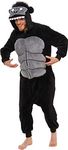 Silver Lilly Gorilla Costume - Adult Plush One Piece Animal, Black, Large