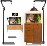 Metal Reptile Lamp Stand Adjustable (15.7to 67.3in）Reptile Heat Lamp Stand for Reptiles Light Stand with 360 °Swing Arm，Reptile Heating Lamp Stand Suitable for Different Types of Reptile