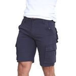 westAce Mens Camo Shorts Cargo Combat Army Half Pant Work Wear Camouflage 100% Cotton Chino Shorts[Navy - AFS Chino, 32]