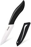 Eocogup Paring Knife, Large Handle and Super Sharp Ceramic Knife Blade of 4 Inch,Rust Proof Stain Resistant,ABS Handle(Black).