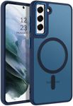 DUEDUE for Samsung Galaxy S21 Case, Samsung S21 Case Magnetic, Compatible with MagSafe, [Skin-Touch] Matte Translucent Shockproof Slim Cover for Samsung S21 6.1'', Blue