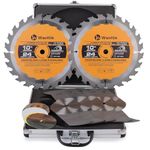 Dado Blade Set, 10-Inch, 24-Tooth with 5/8-Inch Bore - 23 Pieces for Cutting Various Wood, Plastic and Composite Materials