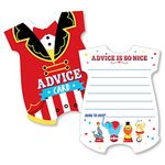 Big Dot of Happiness Carnival - Step Right Up Circus - Baby Bodysuit Wish Card Carnival Themed Baby Shower Activities - Shaped Advice Cards Game - Set of 20
