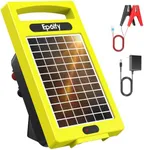 24 Hour Solar Electric Fence Charger, 20 Miles, Up to 10200v Output Range Electric Fence Charger, 0.32J Portable Energizer with Rechargeable Solar Panel for Livestock & Predator Protection