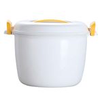 Cabilock Microwave Rice Cooker Steamer: Microwave Cookware Steamer Travel Rice Cooker Portable Microwave Cooker Food Container for Home, Yellow