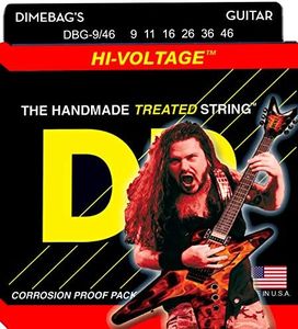 DR Strings Electric Guitar Strings, Dimebag Darrell Signature, Treated Nickel-Plated, 9-46